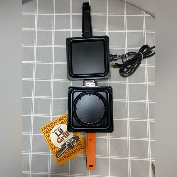 Vintage Lil Grill By Farberware Super Fast Sandwich Maker Grills Toasts Portable - Picture 3 of 8